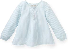 img 4 attached to 👚 Charming Embroidered Peasant Top for Girls by Hope & Henry