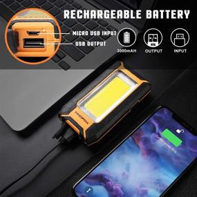 img 1 attached to 🔦 2Pack LED Rechargeable Magnetic Work Light 40W 1500Lumens: Ideal Lighting Solution for Car Repair, Camping, Hunting & Emergencies