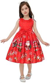 img 4 attached to Festive Christmas Dresses for Girls - Stunning Girls' Holiday Clothing in Dresses