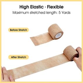 img 1 attached to Flexible Self Adherent Bandage Wrap 2 inches x 5 Yards - Ideal for First Aid, Sports Injury, Wrist, Ankle Sprains - Self Adhesive Cohesive Bandage Tape for Human & Pets (2 inches, Beige)