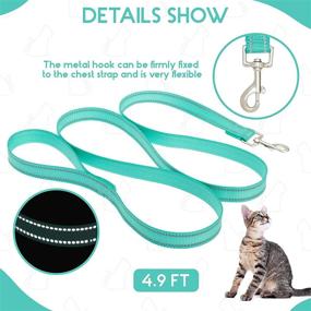 img 2 attached to 🐈 PUPTECK Adjustable Escape Proof Cat Harness and Leash Set - Ideal Vest for Kitten & Small Medium Cats, Retractable Breathable Soft Mesh Design for Outdoor Adventures with Reflective Strips