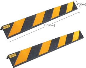 img 3 attached to 🚧 Garage and Warehouse Rubber Corner Guards - 0.3" Thickness (8mm), Black & Yellow - Pack of 2 Pcs, 31" x 4" x 4