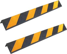 img 4 attached to 🚧 Garage and Warehouse Rubber Corner Guards - 0.3" Thickness (8mm), Black & Yellow - Pack of 2 Pcs, 31" x 4" x 4