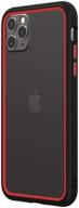 rhinoshield crashguard nx bumper case for iphone 11 pro 🦏 max - slim shock absorbent design, 3.5m / 11ft drop protection, black/red logo