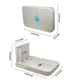 img 1 attached to Modundry Baby Changing Diaper Station - Vertical Wall Mounted, Sturdy & Durable with Safety Straps - Ideal for Commercial Restrooms (White Granite)