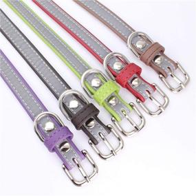 img 2 attached to 🐱 Premium Microfiber Cat Collar: Reflective, Adjustable, Metal Buckle D-Ring Kitten Collar for Stylish and Safe Pets