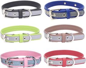 img 4 attached to 🐱 Premium Microfiber Cat Collar: Reflective, Adjustable, Metal Buckle D-Ring Kitten Collar for Stylish and Safe Pets