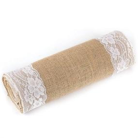 img 1 attached to 🏡 Hessian Farmhouse Decoration: Tebery's Rustic Natural Décor for Your Home - 12 Inch