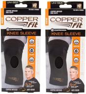 🧦 copper fit knee sleeve, men & women, xl size (16"-18") - enhances compression, flexibility, and odor control - set of 2 knee sleeves логотип