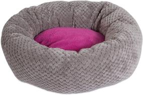 img 1 attached to 🐱 Comfort Your Feline Friend with the Petmate Jackson Galaxy 80810 18" Gray/Pink Deluxe Donut Cat Bed