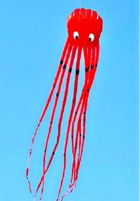 img 3 attached to 🐙 Red 7M Large Octopus Paul Parafoil Kite - Complete with Handle & String for Ultimate Aerial Experience