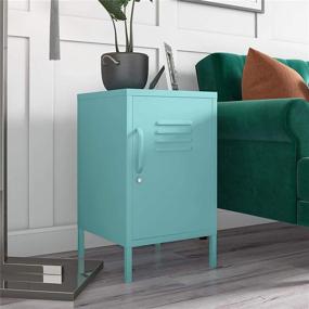 img 3 attached to 🔒 Mint End Table with Novogratz Cache Metal Locker - Modern & Stylish Storage Solution