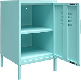 img 1 attached to 🔒 Mint End Table with Novogratz Cache Metal Locker - Modern & Stylish Storage Solution
