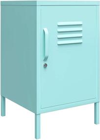 img 2 attached to 🔒 Mint End Table with Novogratz Cache Metal Locker - Modern & Stylish Storage Solution