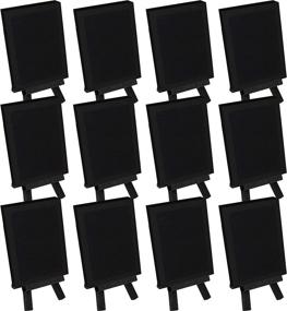 img 4 attached to Pack of 12 U.S. Art Supply 3x4 Stretched Canvases with Mini Black Wood Display Easels and Artist Tripod Tabletop Holder Stand - Ideal for Painting Party, Kids Crafts, Oil Acrylic Paints, Signs, Photos