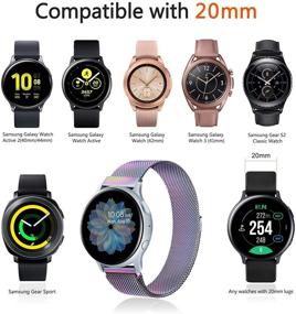 img 2 attached to 🔗 Wanme Stainless Steel Metal Bands for Samsung Galaxy Watch Active 2 44mm 40mm & Active 40mm & Galaxy Watch 3 41mm & Galaxy Watch 42mm, 20mm Stainless Steel Replacement Strap for Galaxy Active 2