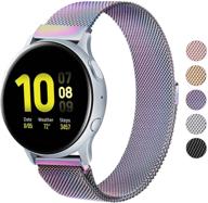 🔗 wanme stainless steel metal bands for samsung galaxy watch active 2 44mm 40mm & active 40mm & galaxy watch 3 41mm & galaxy watch 42mm, 20mm stainless steel replacement strap for galaxy active 2 logo