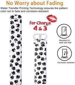 img 3 attached to 🐾 Maledan Compatible with Charge 3 and Charge 4 Bands, Paw Print Design, Size Small