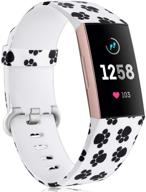 🐾 maledan compatible with charge 3 and charge 4 bands, paw print design, size small logo
