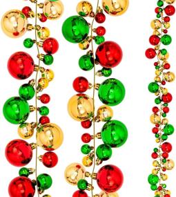 img 4 attached to 🎄 Whaline Christmas Ball Garland - 6ft Bauble Garland Decorations for Xmas Party, Indoor & Outdoor - Shatterproof Ball Ornaments in Red, Green, and Gold - Home Office Tree Ball Decor - Xmas Party Supplies