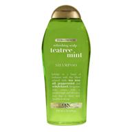 🌿 ogx extra strength refreshing scalp + tea tree mint shampoo: invigorating hair cleanser with tea tree & peppermint, paraben-free, sulfate-free surfactants, 25.4 fl oz logo