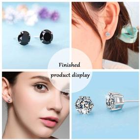 img 2 attached to 🐼 PandaHall Elite: 6pcs of 925 Sterling Silver Post Stud 6mm Earrings Components Earwires Set for Jewelry Findings