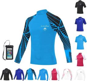 img 4 attached to 🏊 OMGear Rashguard Swimsuit - Best UPF 50+ MMA BJJ Rash Guard for Swimming, Surfing, and Water Sports