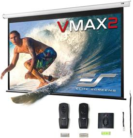 img 4 attached to Elite Screens VMAX2 166-inch 16:9 HD Electric Motorized Drop Down Projector Screen, VMAX166XWH2
