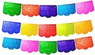 🎉 fiesta brands 30 panel pack: mexican papel picado banner with colores de primavera in vibrant colors tissue paper for maximum coverage and multicolored flowers design logo