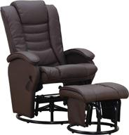pearington recliner chair with ottoman: comfort and style in brown logo