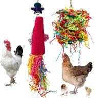 🐔 kathson natural colorful loofah shredder toy - best chicken toys for hens and medium parakeets, budgies - foraging shredding hanging toy ideal for chook - (2 packed) логотип