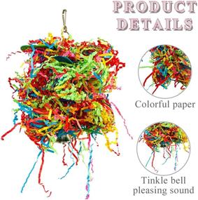 img 1 attached to 🐔 Kathson Natural Colorful Loofah Shredder Toy - Best Chicken Toys for Hens and Medium Parakeets, Budgies - Foraging Shredding Hanging Toy Ideal for Chook - (2 Packed)