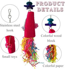 img 2 attached to 🐔 Kathson Natural Colorful Loofah Shredder Toy - Best Chicken Toys for Hens and Medium Parakeets, Budgies - Foraging Shredding Hanging Toy Ideal for Chook - (2 Packed)