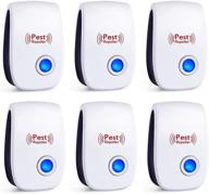 🐜 ultimate indoor pest control: ultrasonic pest repeller 6 pack for spiders, mosquitoes, mice, cockroaches, rats, bugs, ants - electronic plug in system logo