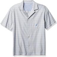 cotton button-up sleeve pajamas for men - nautica clothing logo