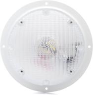 🚐 lumitronics rv trailer camper 5th wheel led scare light with mounting gasket - round surface mount (white) logo