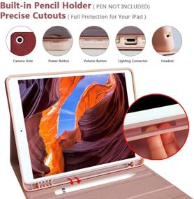 img 2 attached to 🔋 High-Performance iPad 9th Generation Case with Backlit BT Keyboard - Ideal for New iPad 9th 2021/ iPad 8th Gen 2020/iPad 7th Gen 2019 - Pencil Holder and Enhanced Efficiency