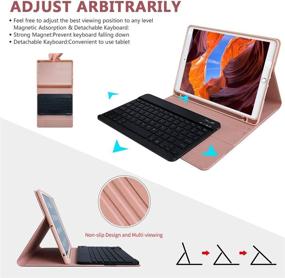 img 1 attached to 🔋 High-Performance iPad 9th Generation Case with Backlit BT Keyboard - Ideal for New iPad 9th 2021/ iPad 8th Gen 2020/iPad 7th Gen 2019 - Pencil Holder and Enhanced Efficiency