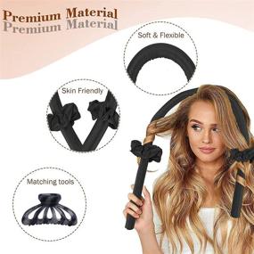 img 2 attached to 🔥 Heatless Hair Curlers Headband for Women - Heatless Curling Rod Headband for Sleeping Curls - Silk Ribbon Foam Hair Rollers for DIY Hair Styling - Soft Headband Hair Curlers in Black