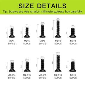 img 3 attached to 🔩 500Pcs Laptop Notebook Computer Replacement Screws Kit - M2 M2.5 M3, PC Flat Head Phillips Screw Assortments, Electronic Repair Screws for HP Lenovo Dell Etc, 10-Size