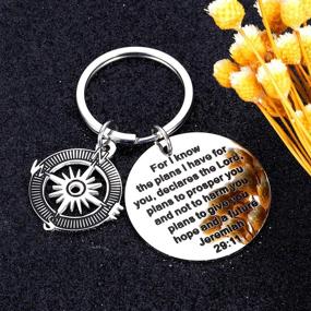 img 3 attached to Religious Inspirational Keychain Christian Graduation