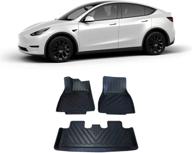 avila sales - 2020-2021 tesla model y floor mats - all-weather anti-slip waterproof liners set - largest coverage - tpe odorless rubber - fits tesla model y logo