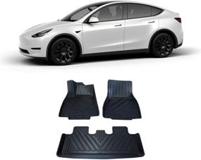 img 4 attached to Avila Sales - 2020-2021 Tesla Model Y Floor Mats - All-Weather Anti-Slip Waterproof Liners Set - Largest Coverage - TPE Odorless Rubber - Fits Tesla Model Y