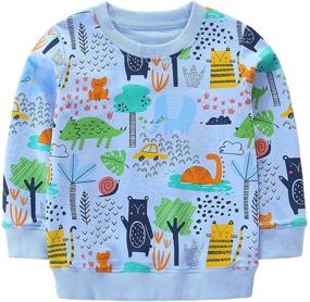 img 4 attached to BGIRNUK Little Boys Cotton Crew-Neck Sweatshirts - Toddler Boy Long Sleeve Cartoon Pullover Tops for Better SEO