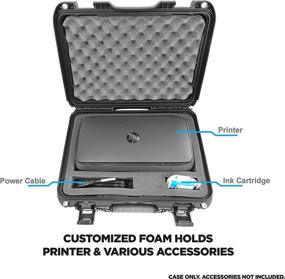 img 3 attached to 🖨️ CASEMATIX Профессиональный портативный чехол для принтера HP OfficeJet 250 и 200 - Водонепроницаемый прочный чехол для переносного многофункционального принтера - Только чехол