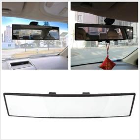 img 1 attached to 🚗 300mm 12" Wide Curve Convex Rear View Mirror - Clip On for Car, SUV, Van & Truck