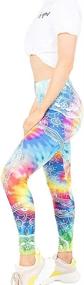 img 2 attached to Flattering Middle Waisted Seamless Workout Leggings - Vibrant Mandala Print for Women, Ideal Yoga & Running Pants with Tummy Control