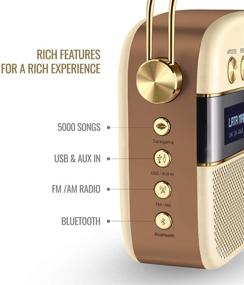 img 3 attached to 🎵 Saregama Carvaan 2.0 Portable Digital Music Player - Enhanced Sound by Harman/Kardon (20,000 Songs, WiFi, Champagne Gold Color)