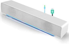 img 1 attached to 🔊 Compact USB Speaker: PC Stereo Lightweight Soundbar Soundbox with LED, Ideal for Office/Home Theater