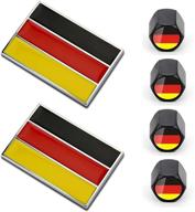 наклейка dsycar 2 pack german decal germany flag car chrome emblem 3d sticker deutschland alloy metal подходит для немецкого автомобиля, кузова и бампера машины - подарок 4 бесплатных клапанов с флагом (флаг германии) логотип